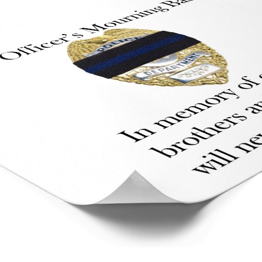 Affiche de l'insigne de deuil d'un policier (Coin)