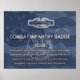 Affiche de l'Insigne d'Infanterie de Combat (CIB)