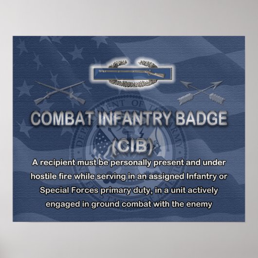 Affiche de l'Insigne d'Infanterie de Combat (CIB) (Devant)