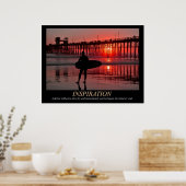 Affiche de l'inspiration du coucher de soleil surf (Cuisine)