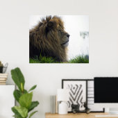 Affiche de Lion avec Belle Crinière (Bureau à domicile)