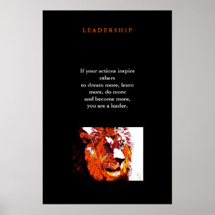 Affiche de lion Pop Art de leadership motivationne