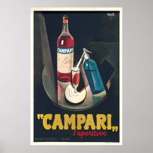 Affiche de liqueur Campari vintage nourriture et b