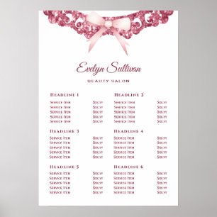 Affiche de liste de prix de cadre de paillettes vi