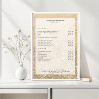 Affiche de liste de prix de salon de paillettes do