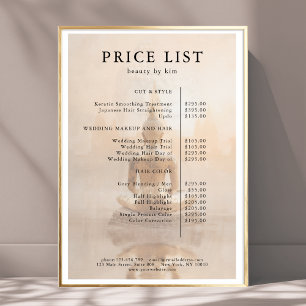 Affiche de liste de prix du Salon Golden Buddha