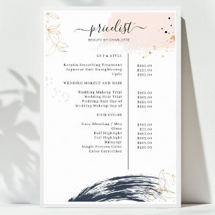 Affiche de liste de prix moderne