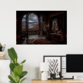 Affiche de lit à baldaquin gothique d'automne (Bureau à domicile)