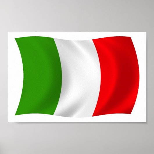 Affiche de l'Italie avec drapeau à imprimer (Devant)