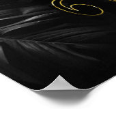 Affiche de livre d'or abstrait noir - Marbre blanc (Coin)