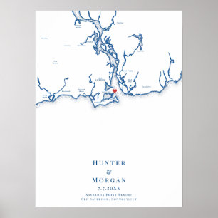 Affiche de livre d'or de mariage à Saybrook Point