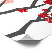 Affiche de livre d'or de mariage chinois Cerisiers (Coin)