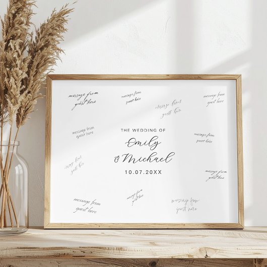 Affiche de livre d'or de mariage moderne