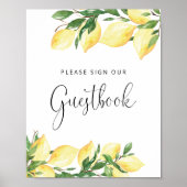 Affiche de livre d'or de pancarte de citron élégan (Devant)