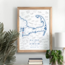 Affiche de livre d'or moderne bleu pour mariage à