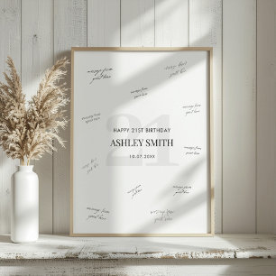 Affiche de livre d'or pour 21e anniversaire