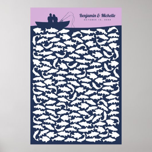 Affiche de livre d'or pour pêche - 150 signatures (Devant)