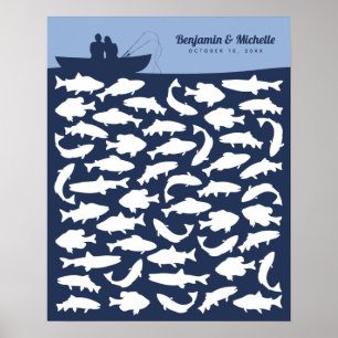 Affiche de livre d'or pour pêche - 50 signatures