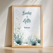 Affiche de Livres et Cadeaux pour Baby Shower Sea