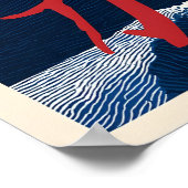 Affiche de l'océan japonais Source de force – Bleu (Coin)