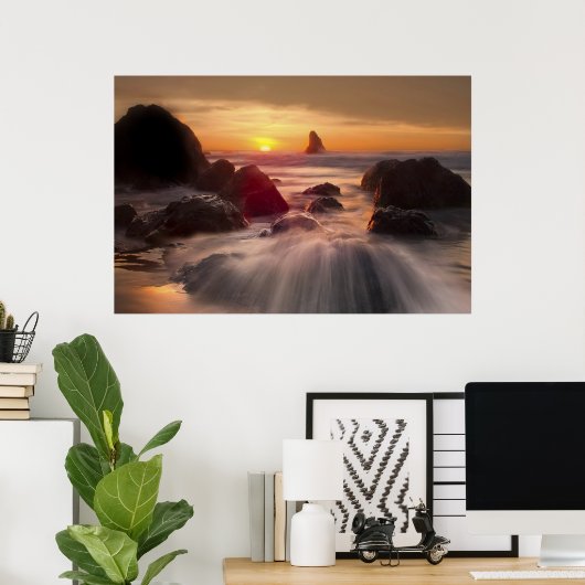 Affiche de l'océan orange (Bureau à domicile)