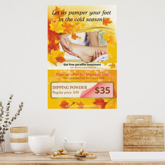Affiche de l'offre d'automne de l'ongle et du spa (Cuisine)