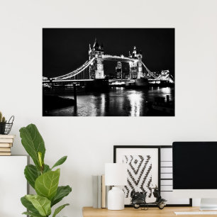Affiche de Londres, Tower Bridge la nuit