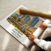 Affiche de Long Beach Californie, Aquarelle, Sur m