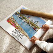 Affiche de Long Beach Californie, Aquarelle, Sur m