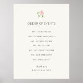 Affiche de l'ORDRE DES ÉVÉNEMENTS de mariage chic  (Devant)