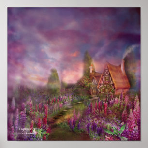 Affiche de loup/copie d'art de cottage