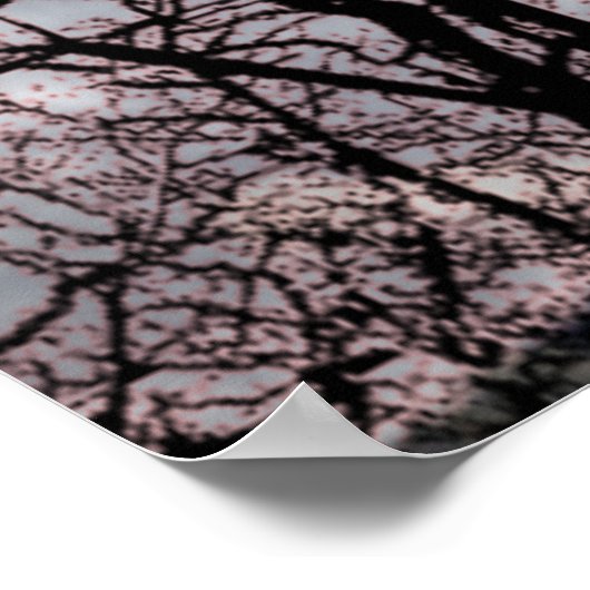 affiche de loup de forêt Abstraite lune (Coin)