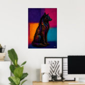 Affiche de loup noir expressionniste dans des cham (Bureau à domicile)