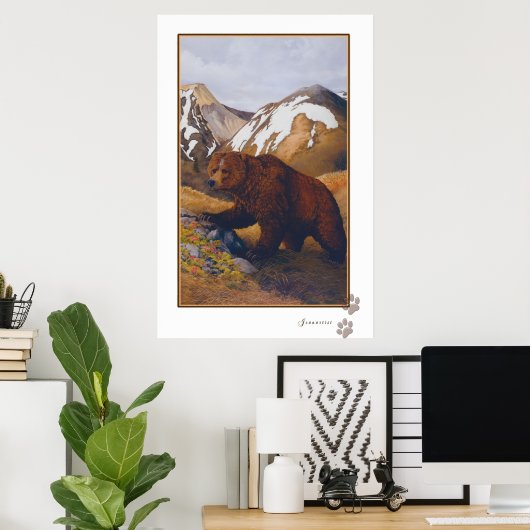 affiche de l'ours brun (Bureau à domicile)