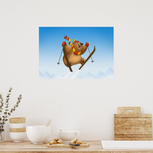 Affiche de l'ours de ski (Cuisine)