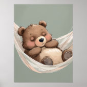 Affiche de l'ours dormant – Art mural de nurserie  (Devant)