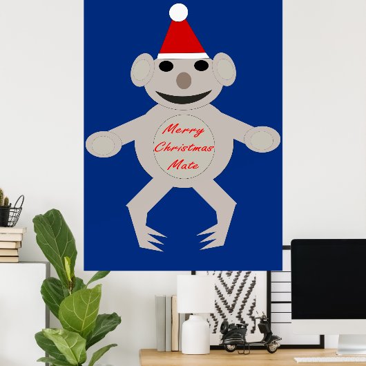 Affiche de l'ours Koala de Noël australien (Bureau à domicile)