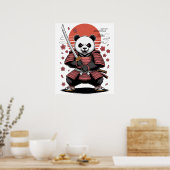Affiche de l'ours samouraï Panda (Cuisine)