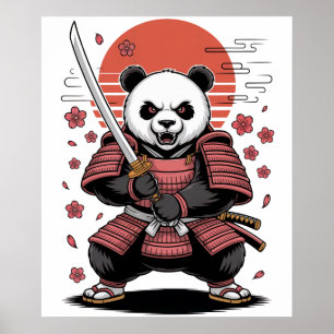 Affiche de l'ours samouraï Panda