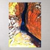 Affiche de lumière au bout d'une grotte sur la pla (Devant)