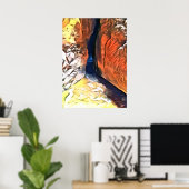 Affiche de lumière au bout d'une grotte sur la pla (Bureau à domicile)