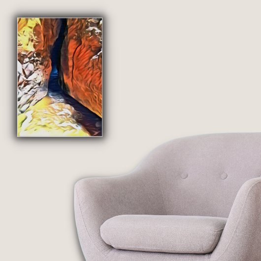 Affiche de lumière au bout d'une grotte sur la pla