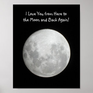 Affiche de lune je t'aime d'ici à la lune