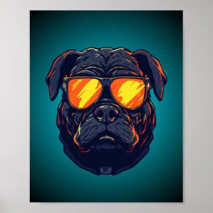 Affiche de lunettes de soleil néon Cyberpunk Mecha