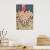 Affiche de lutte sumo Impression sur bois japonais (Cuisine)