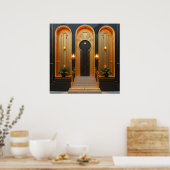 Affiche de luxe d'entrée de porte dorée Art Déco (Cuisine)