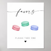 Affiche de Macarons de Favors de Script Élégant Mo (Devant)