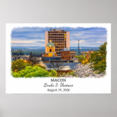 Affiche de Macon Géorgie, Aquarelle, Sur mesure (Devant)