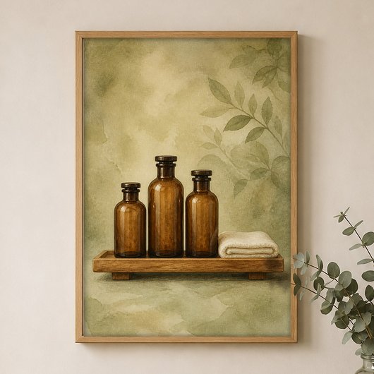 Affiche de maison de ferme à l'aquarelle sur des b