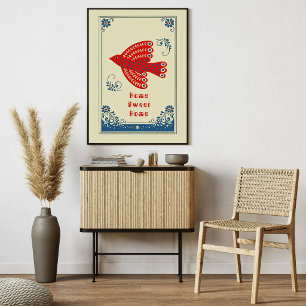 Affiche de Maison d'Oiseau d'Art Populaire de Styl